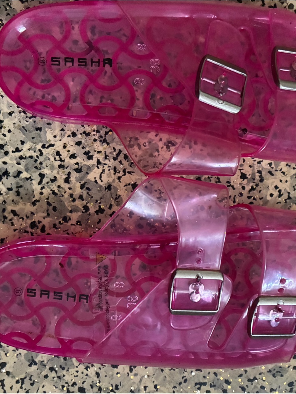 Sasha Pink Jelly Slide Sandals